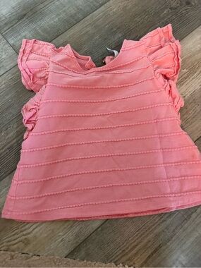 Janie and Jack Coral Pink Ruffle Sleeve Tee